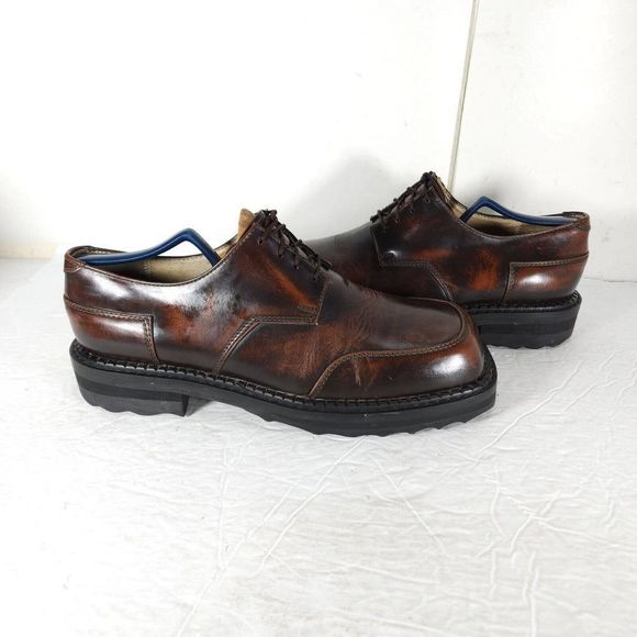 John Fluevog Men's VTG 240 Wagons US10 Brown Leather Square Toe Oxfords - Picture 8 of 15